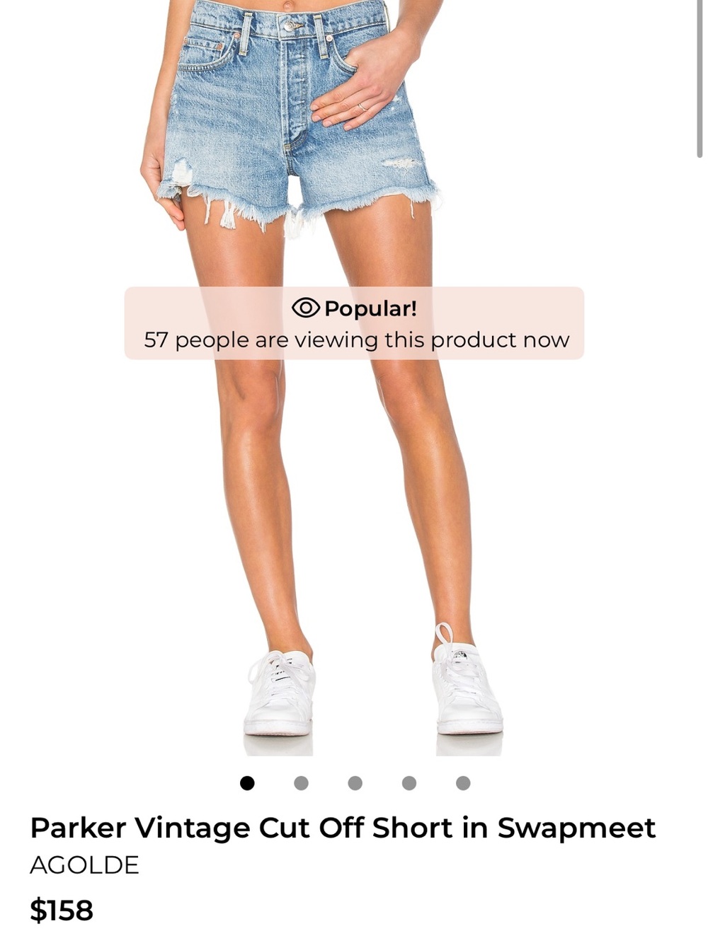Agolde Parker High-Rise Vintage Cut-Off Shorts in Light Blue Denim BUNDLE
